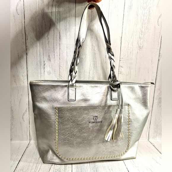 Weimeibaige Shoulder Bag Tote Large Vegan Leather - Picture 1 of 12